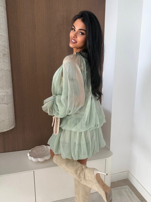 Sukienka Peonia bombka pistacjowa