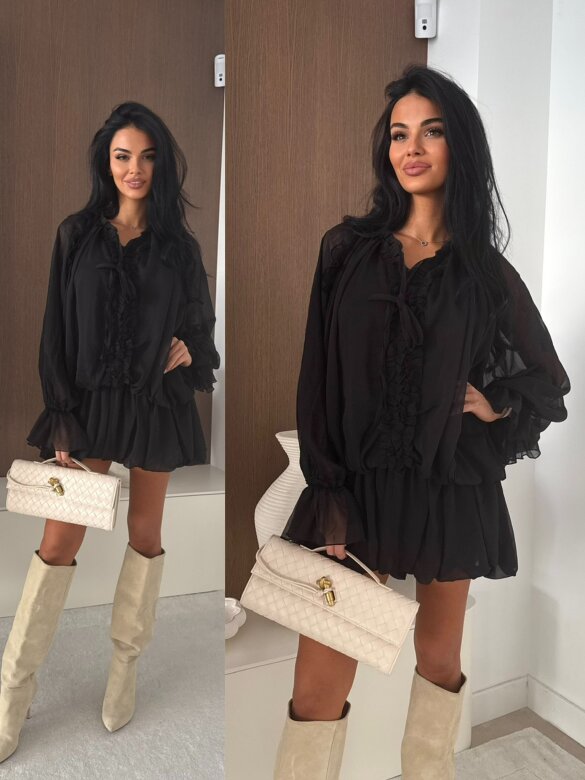 Sukienka Peonia bombka czarna