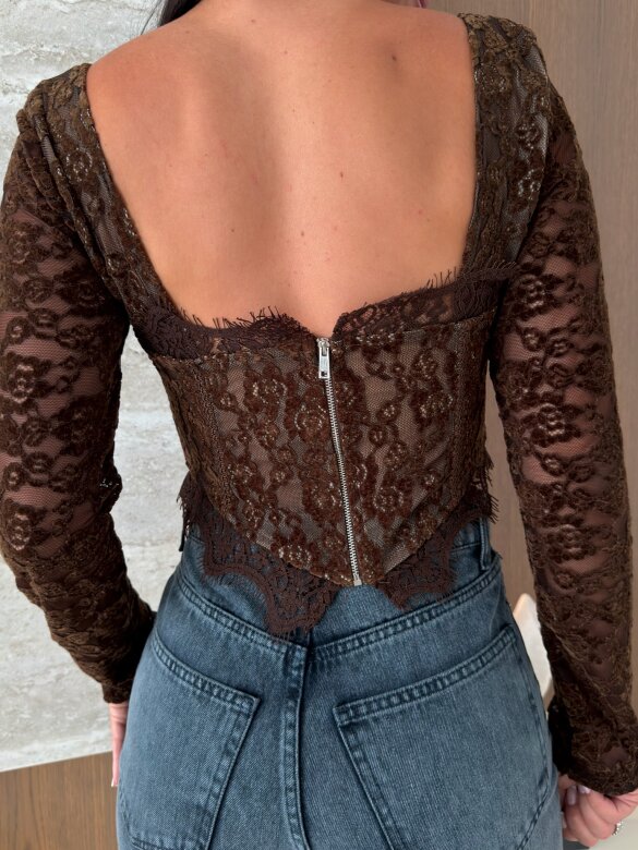 Corset Mirelli longsleeve chocolate
