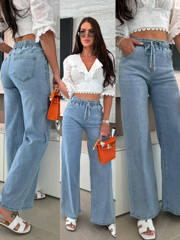 Spodnie Belle jeans niebieskie