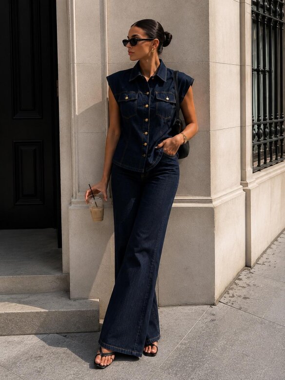 Komplet 2w1 Vesper jeans ciemnoniebieski 