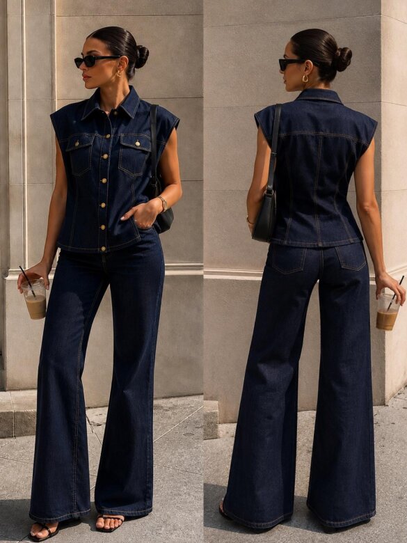 Komplet 2w1 Vesper jeans ciemnoniebieski 