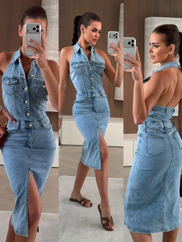 Sukienka Margaret jeans niebieska
