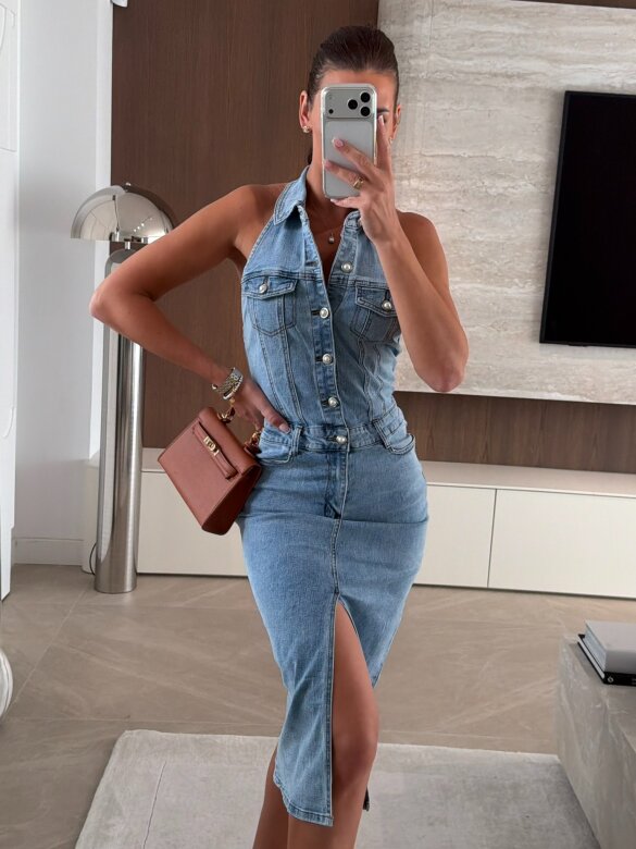 Sukienka Margaret jeans niebieska