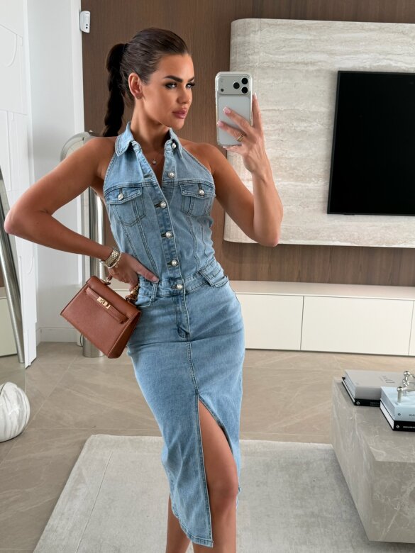 Sukienka Margaret jeans niebieska