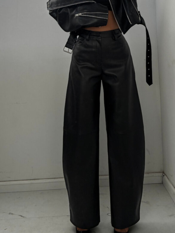 Spodnie Leonido woskowane czarne