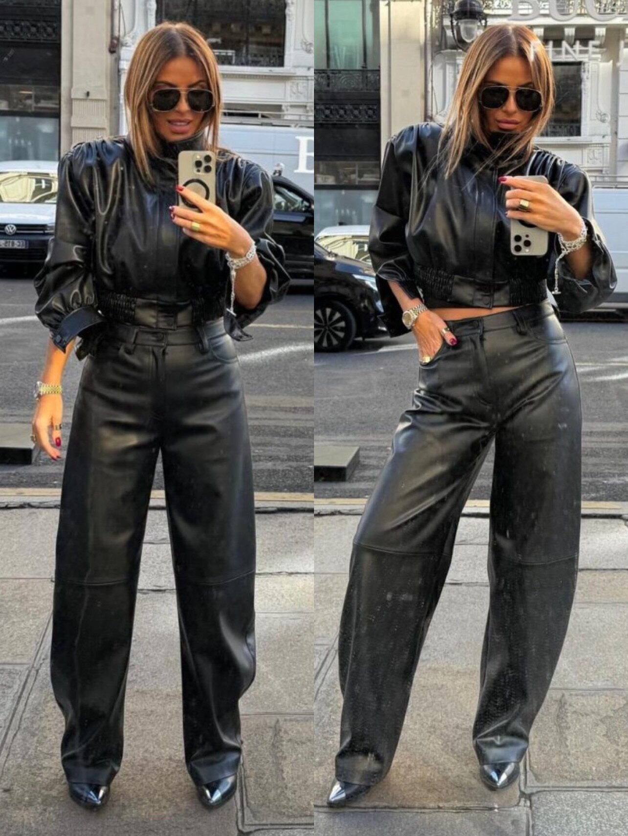 Spodnie Leonido woskowane czarne