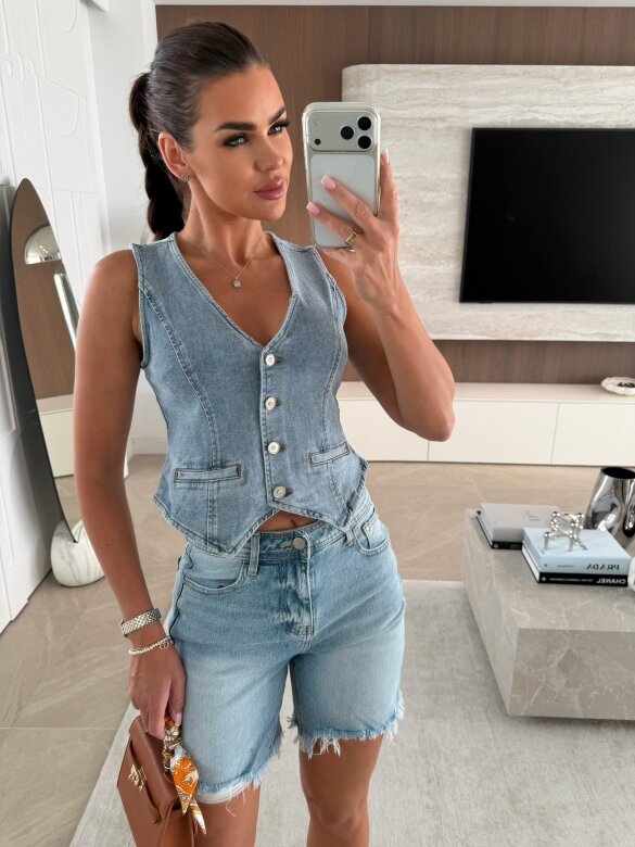 Kamizelka Genys jeans niebieska