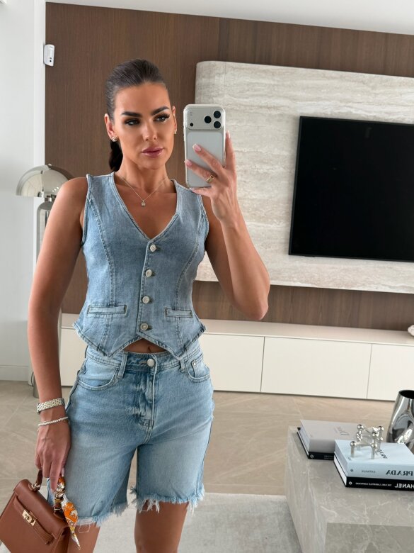 Kamizelka Genys jeans niebieska