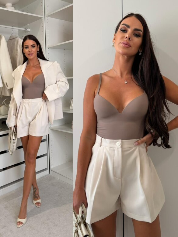 Shorts Avelis Elegance with viscose cream