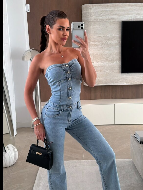 Kombinezon Laurite jeans niebieski