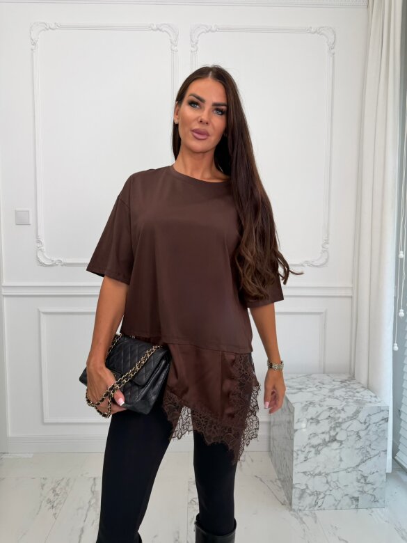 T-shirt Nolen czekoladowy 