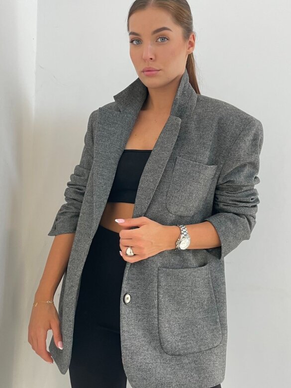 Marynarka Elisse z wełną grafitowa 