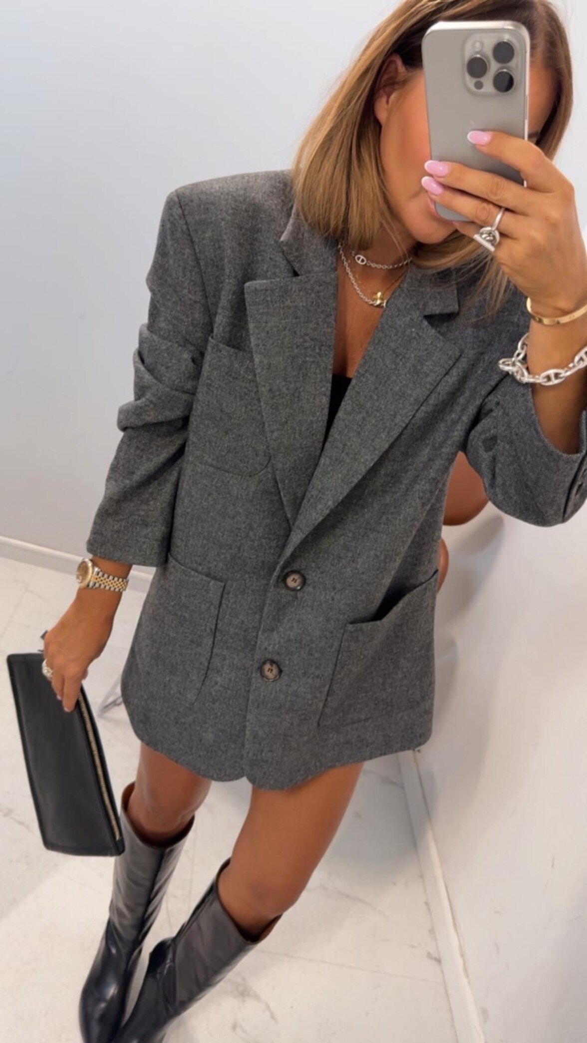 Marynarka Elisse z wełną grafitowa 