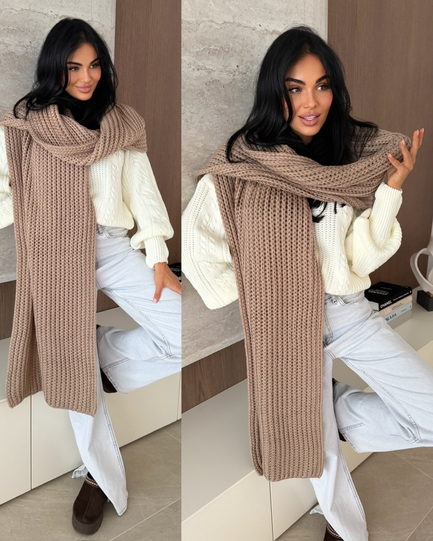 Szal Certado karmelowy 