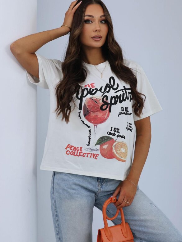 T-shirt A Glass Of Aperol biały