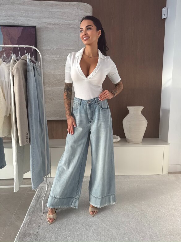 Body Jazmin z kołnierzem białe