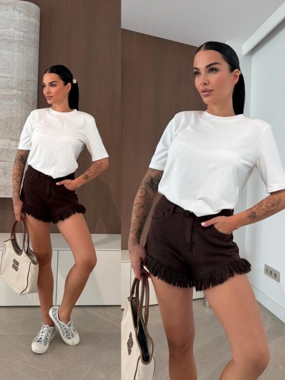 Szorty Alivios jeans czekoladowe 