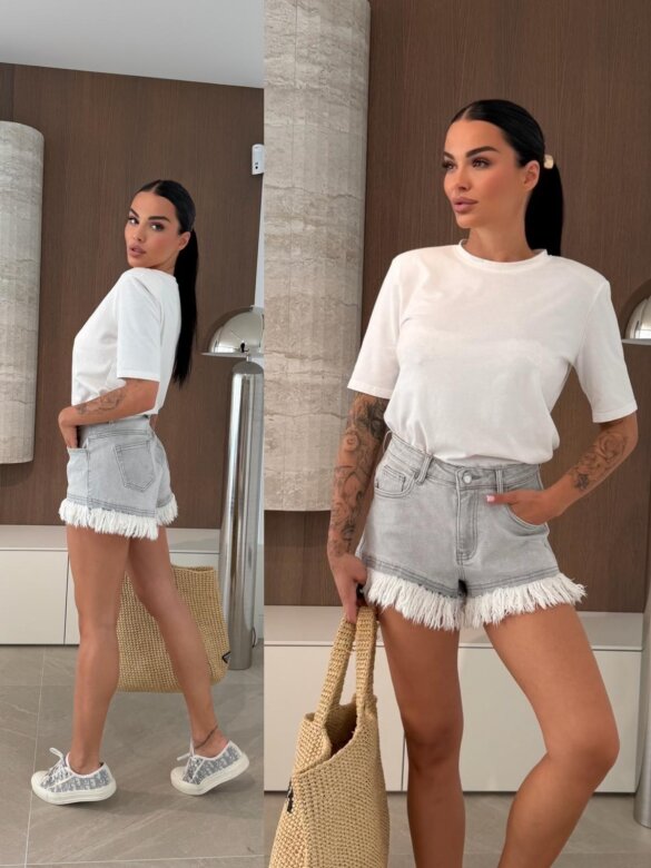 Szorty Alivios jeans jasnoszare