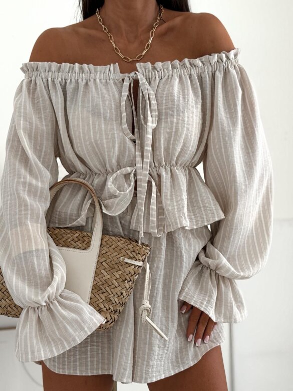 Set 2in1 Lunello with cotton beige-white