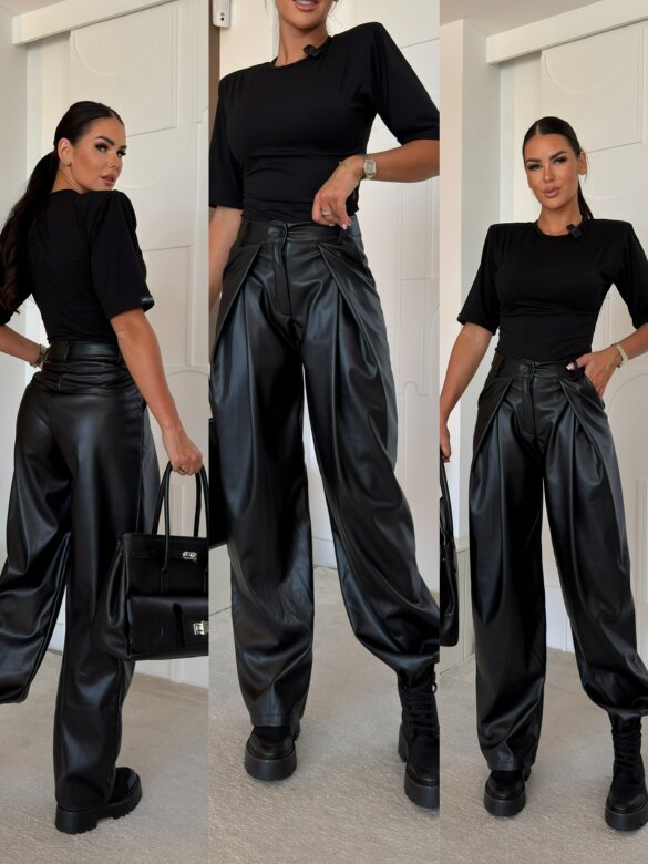 Trousers Cerro eco leather black