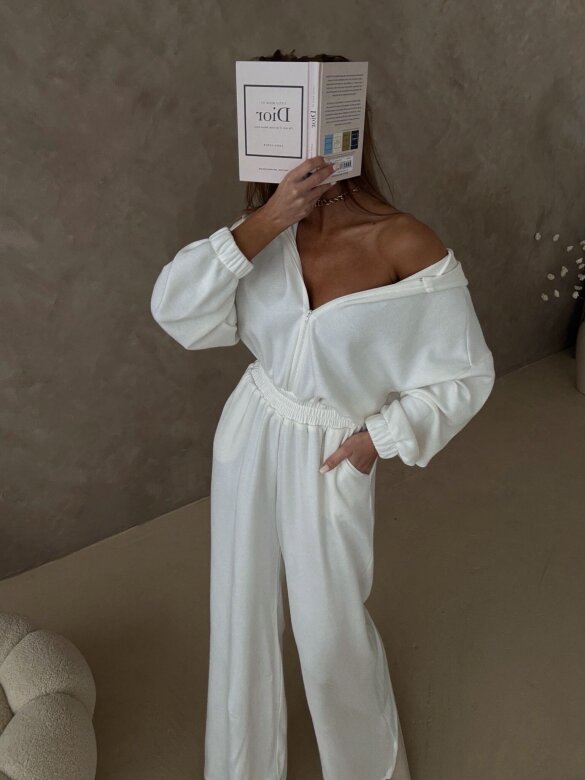 Kombinezon Lorisson II z wełną biały 