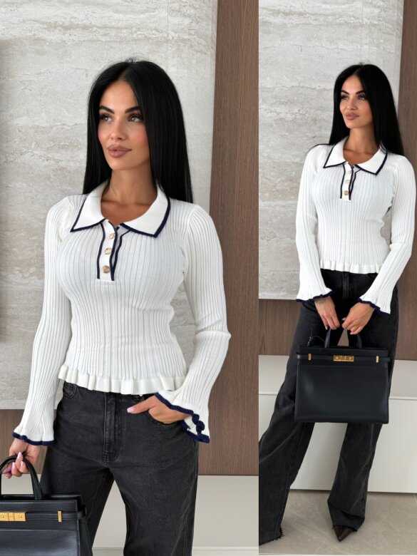 Sweter Regale biało-granatowy