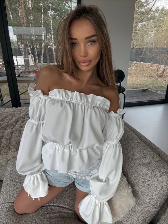 Bluzka Romanza hiszpanka z wiskozą biała 