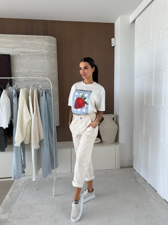 T-shirt Strawberry biały 