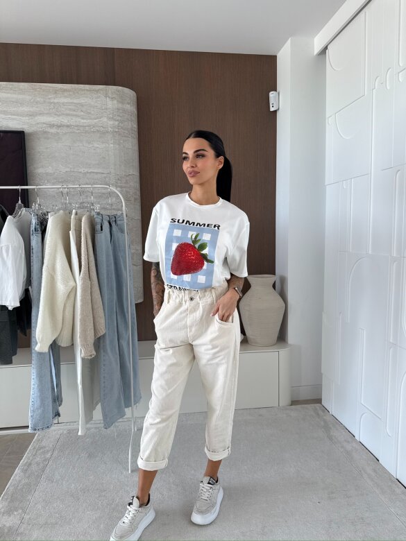 T-shirt Strawberry biały 