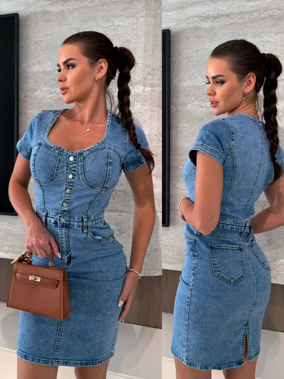 Sukienka Rendez Vous jeans niebieska