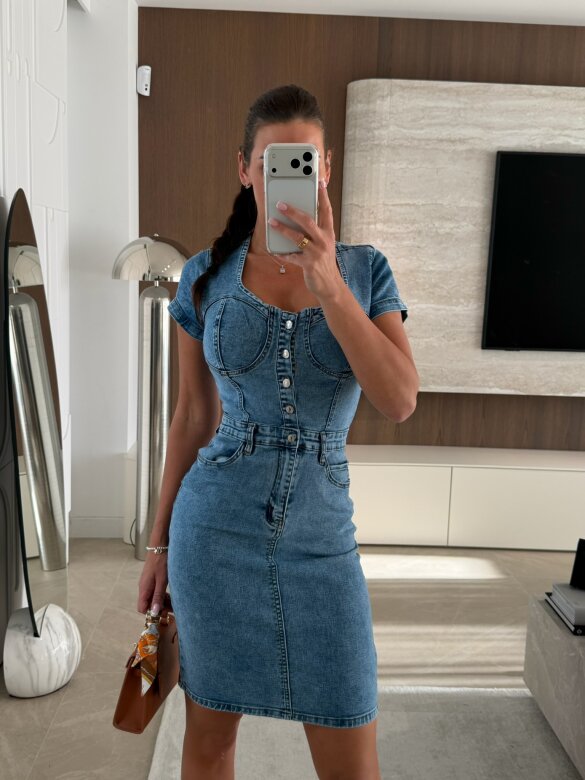 Sukienka Rendez Vous jeans niebieska