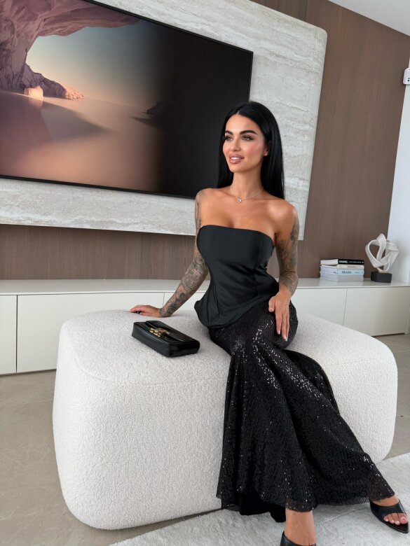 Dress Janelle with sequins black