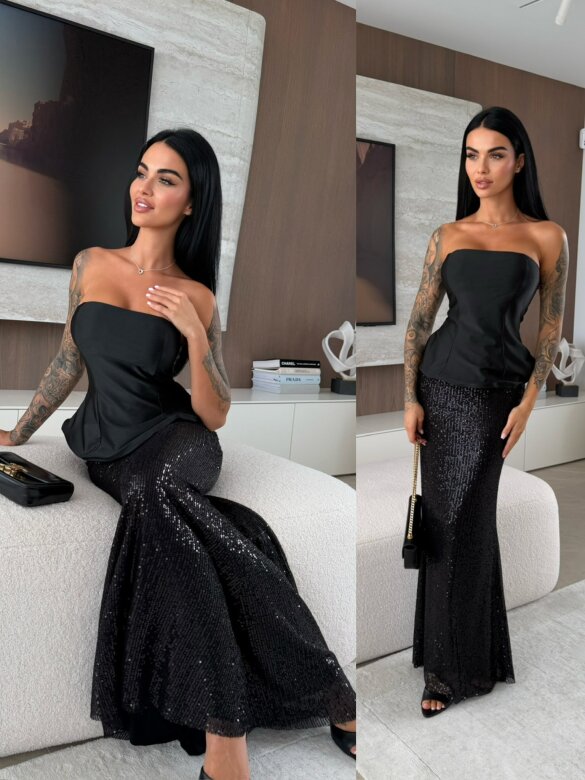 Dress Janelle with sequins black