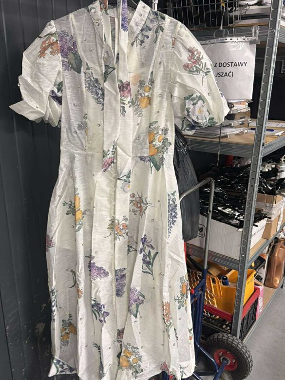Sukienka Federica maxi w kwiaty biała-lilac