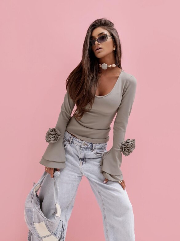 Bluzka Rosaletta z różami matcha 