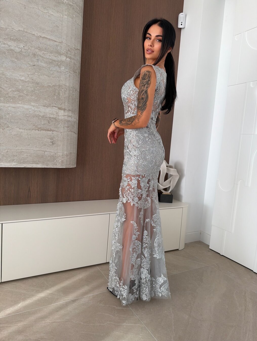 open back summer maxi dress Summer Maxi Dress with Open Back & Pockets in Olive Green Print