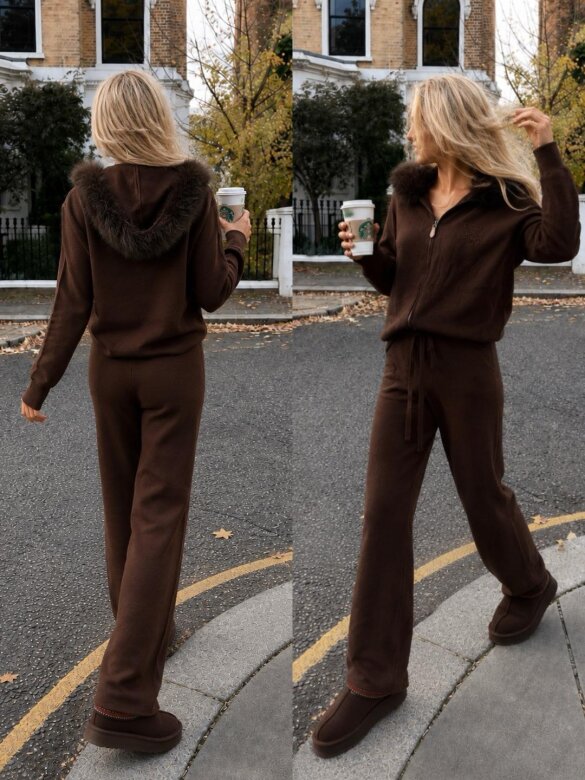 Set in1 Antony with viscose and cashmere chocolate