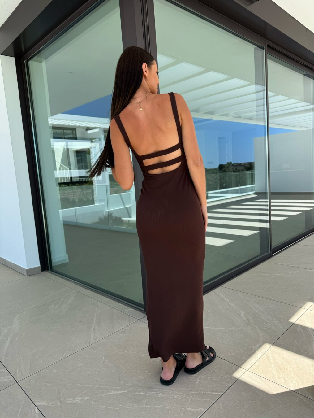 Dress Lentina maxi chocolate 4