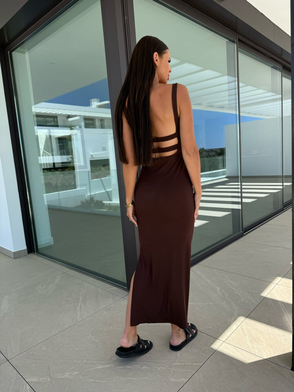 Dress Lentina maxi chocolate 6