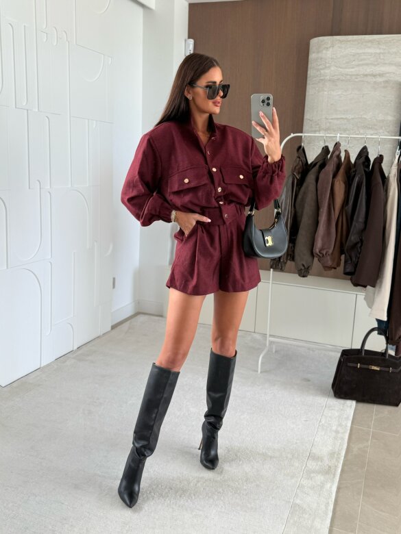 Komplet 2w1 Nodigo bordowy