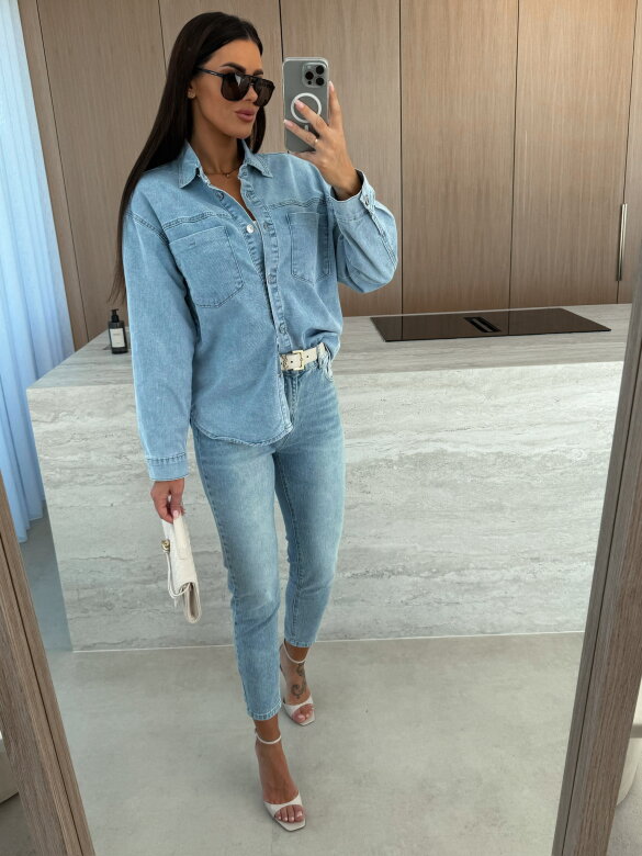 Koszula Perey jeans jasnoniebieska