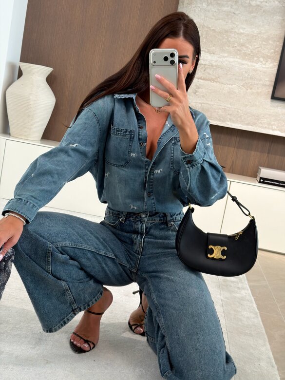 Koszula Vellia jeans niebieska