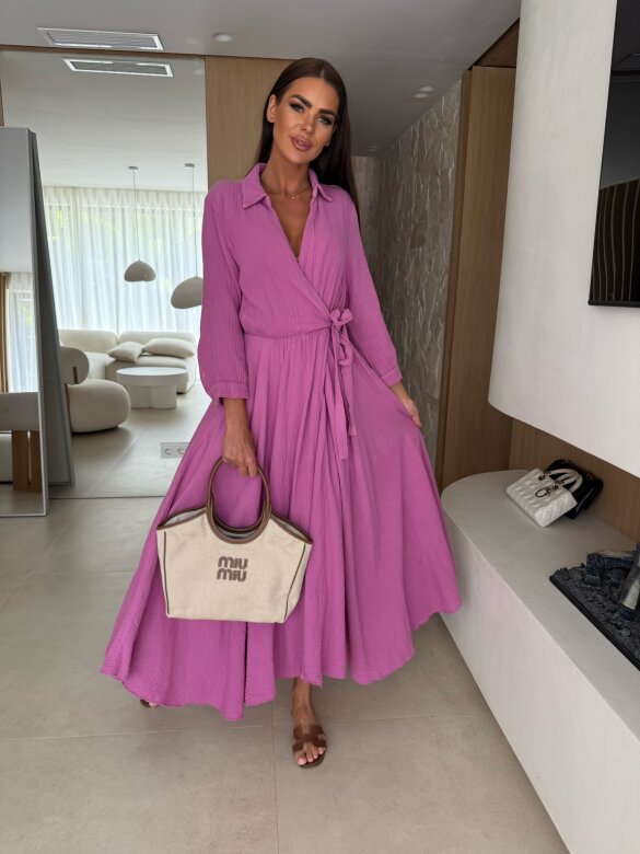 Sukienka Gaia maxi muślinowa lilac
