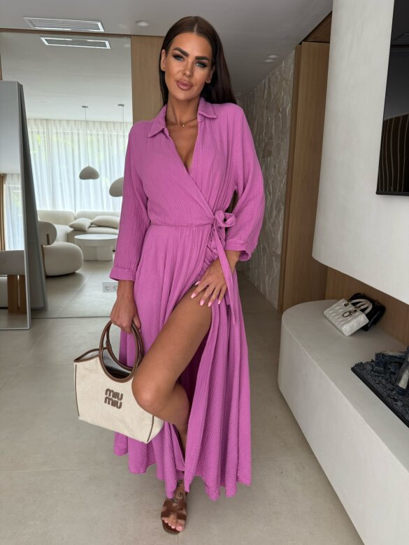 Sukienka Gaia maxi muślinowa lilac