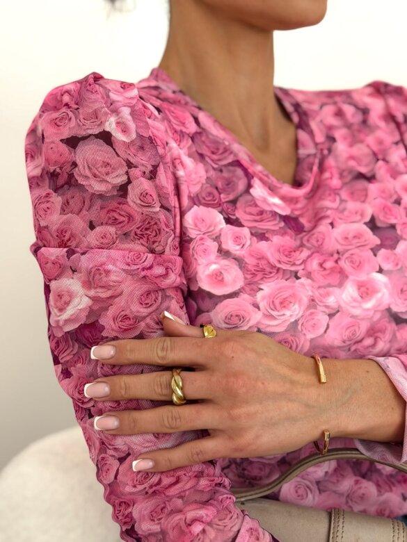 Bluzka Mary z siateczką różowa 