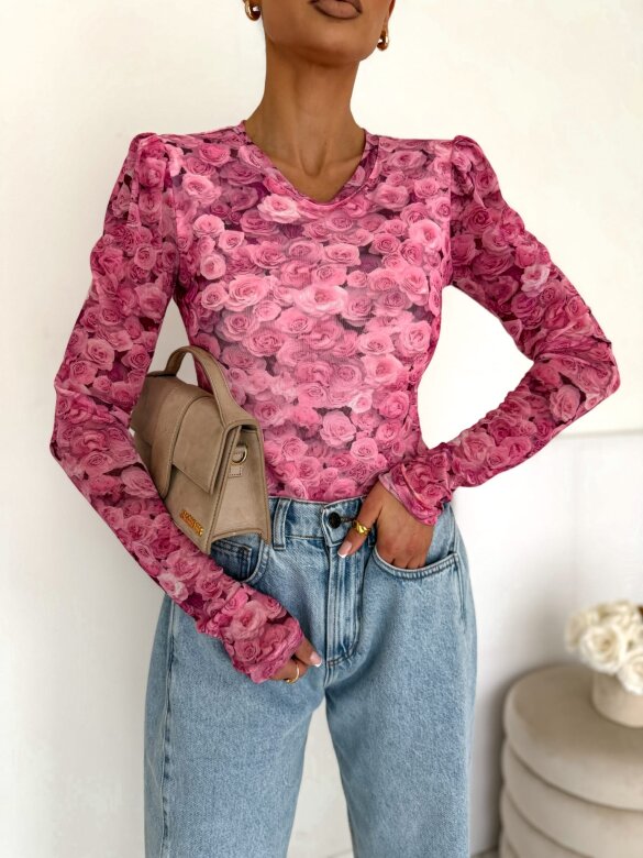 Bluzka Mary z siateczką różowa 