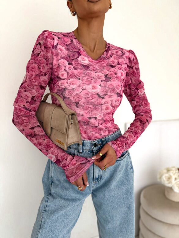 Bluzka Mary z siateczką różowa 