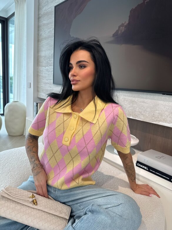 Sweter Verdis żółto-pudrowy