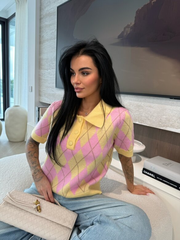 Sweter Verdis żółto-pudrowy